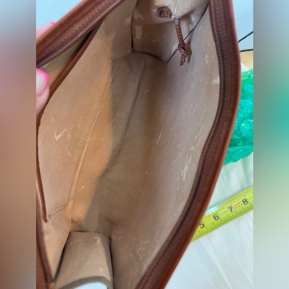 Vintage Dooney and Bourke Large British Brown and Tan Cosmetic Bag AWL - Picture 9 of 14